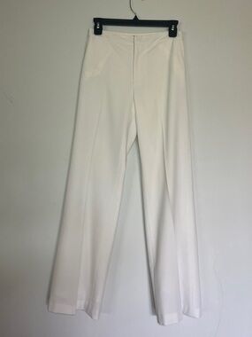 Boston Proper White Wide-Leg Dress Pants